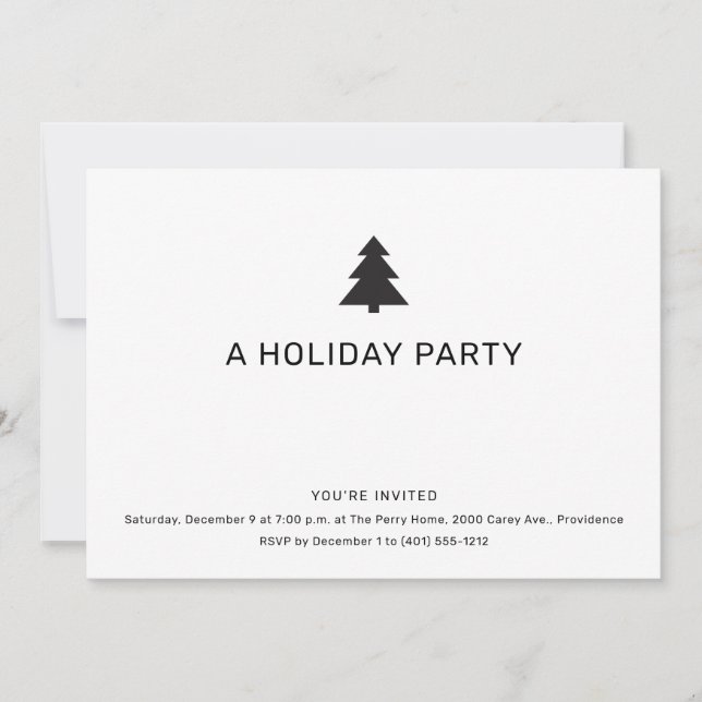 Invitation Fête de Noël minimaliste (Devant)