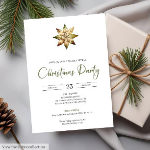 Invitation Fête de Noël minimaliste aquarelle neutre et terre