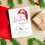 Invitation Fête de Noël minimaliste du Père Noël<br><div class="desc">Invitation de Noël minimal de Noël de chapeau moderne</div>