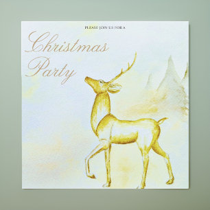 Invitation Fête de Noël minimaliste moderne avec renne