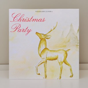 Invitation Fête de Noël minimaliste moderne avec renne
