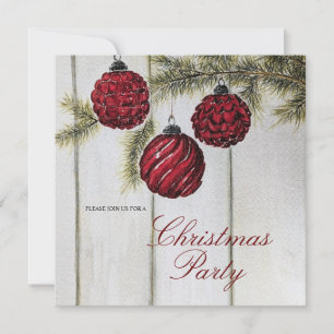 Invitation Fête de Noël Minimaliste Rustique