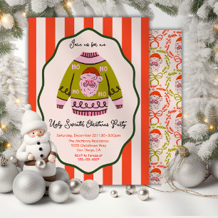 Invitation Fête de Noël moche moche tirée main