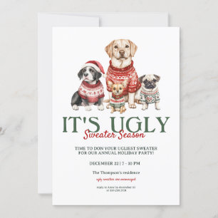 Invitation Fête de Noël moche moderne