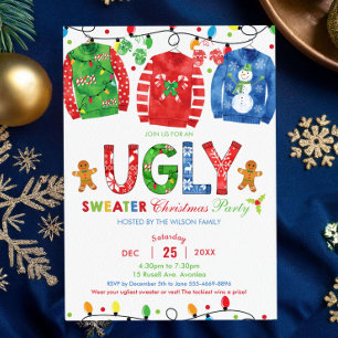 Invitation Fête de Noël moche Sweat Vest Veste Tacky