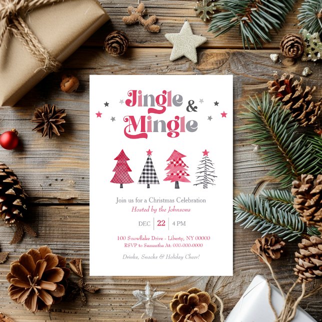 Invitation Fête de Noël Moderne avec des Chansons et des Renc (Créateur téléchargé)