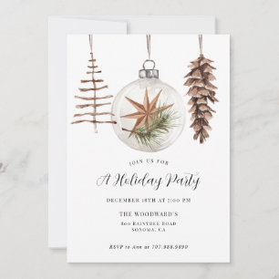 Invitation Fête de Noël Moderne Bohème