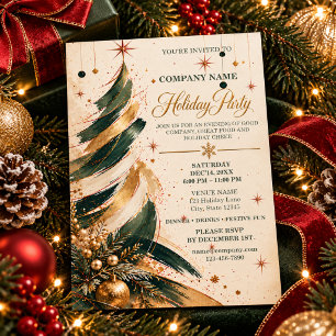 Invitation Fête de Noël moderne des employés de l'entreprise