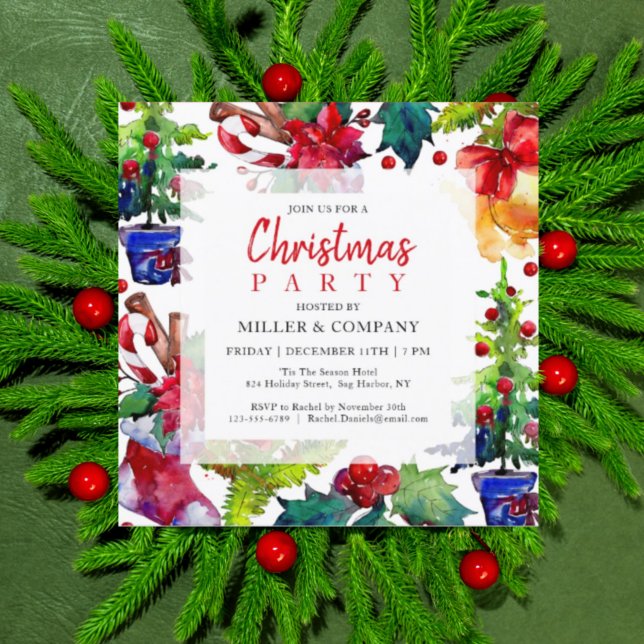 Invitation Fête de Noël Moderne Entreprise Noël (Créateur téléchargé)
