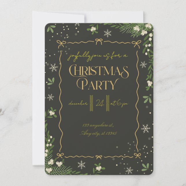 Invitation Fête de Noël moderne et joyeuse  (Devant)