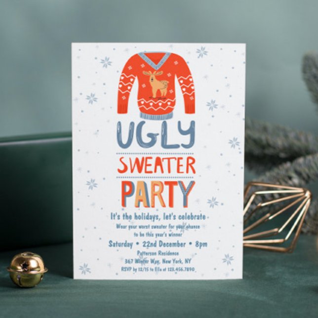 Invitation Fête de Noël moderne et moche (Créateur téléchargé)