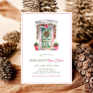 Invitation Fête de Noël Moderne Porte Ouverte Maison de Fête