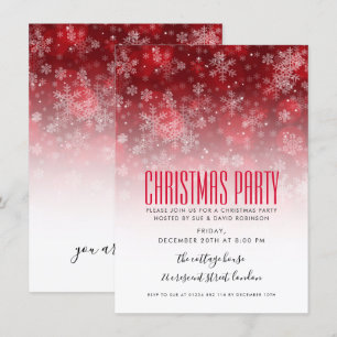 Invitation Fête de Noël moderne Rouge et Blanc