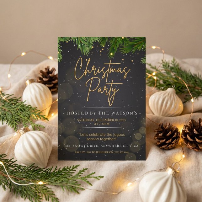 Invitation Fête de Noël moderne 'Venez vous amuser' avec le P (Créateur téléchargé)