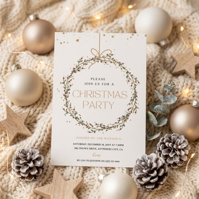 Invitation Fête de Noël moderne 'Venez vous amuser' avec le P (Créateur téléchargé)
