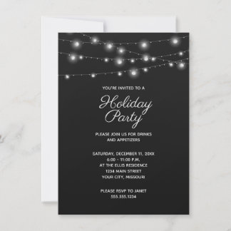 Invitation Fête de Noël Noir et Blanc