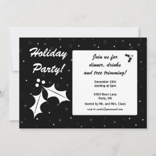 Invitation Fête de Noël noir et blanc
