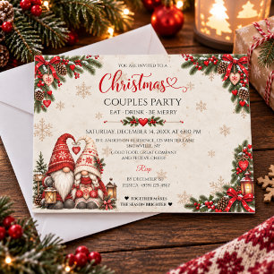 Invitation Fête de Noël nordique vintage pour couples