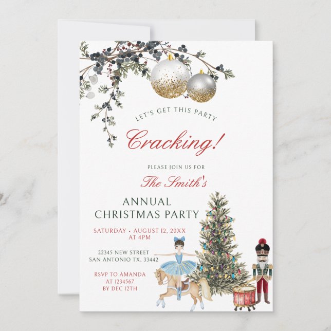 Invitation Fête de Noël Nutcracker Friendsmas Holiday (Devant)