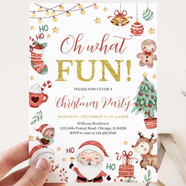 Invitation Fête de Noël Oh Quel Plaisir (Créateur téléchargé)