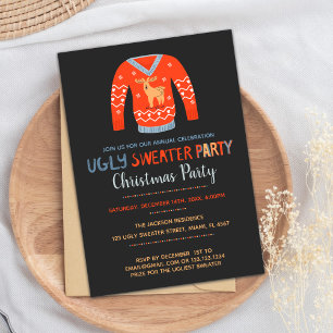 Invitation Fête de Noël Orange laide