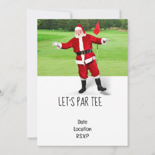 Invitation Fête de Noël Par tee pour golfeur