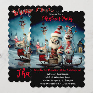 Invitation Fête de Noël personnalisée drôle