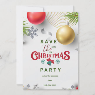 Invitation Fête de Noël personnalisée enregistrer la date