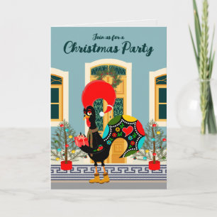Invitation Fête de Noël portugaise avec coq