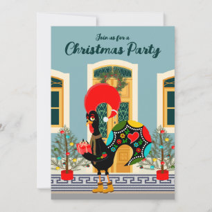 Invitation Fête de Noël portugaise avec coq