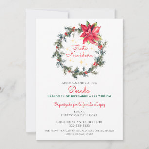 Invitation Fête de Noël Posada de Noël espagnol