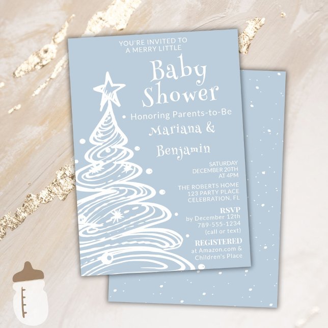 Invitation Fête de Noël pour bébé garçon Couples Baby Shower (Créateur téléchargé)