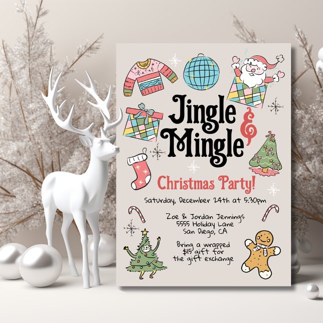 Invitation Fête de Noël pour chien rétro pour adultes ou enfa (Créateur téléchargé)