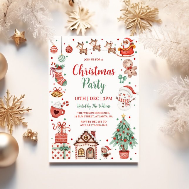 Invitation Fête de Noël pour Enfants Mignons (Créateur téléchargé)