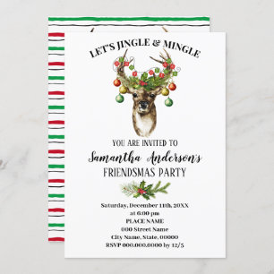 Invitation Fête de Noël pour les amis de Jingle et Mingle