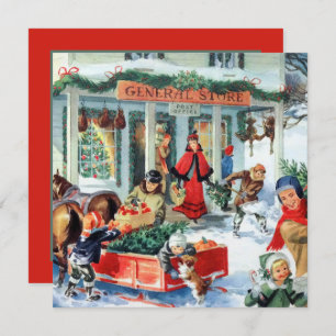 Invitation fête de Noël rétro