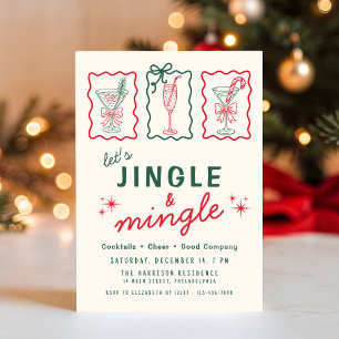 Invitation Fête de Noël Rétro Fantaisiste Jingle Mingle
