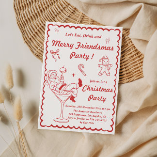 Invitation Fête de Noël rétro vintage