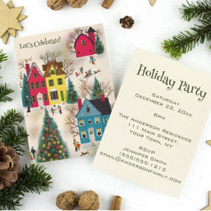 Invitation Fête de Noël Retro vintage