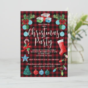 Invitation Fête de Noël rouge