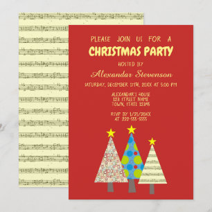 Invitation Fête de Noël rouge
