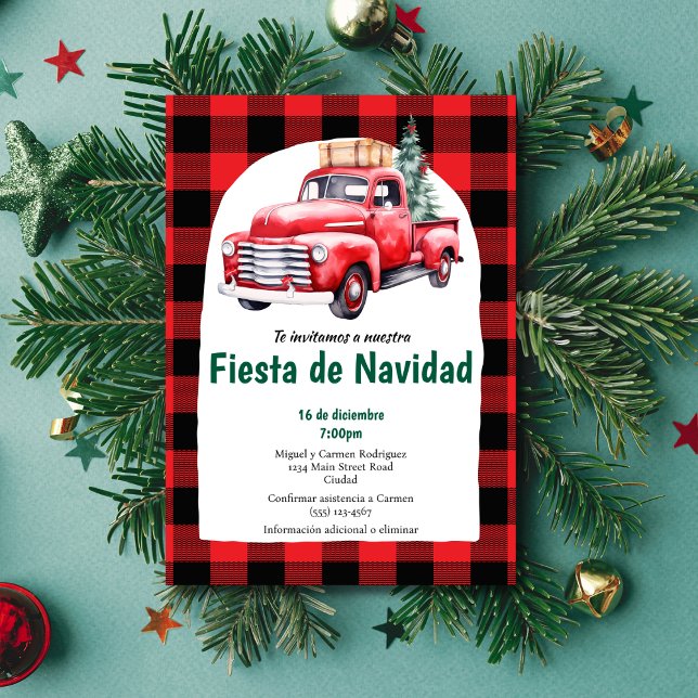 Invitation Fête de Noël Rouge Espagnole de Noël (Créateur téléchargé)
