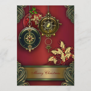 Invitation Fête de Noël Rouge Vert