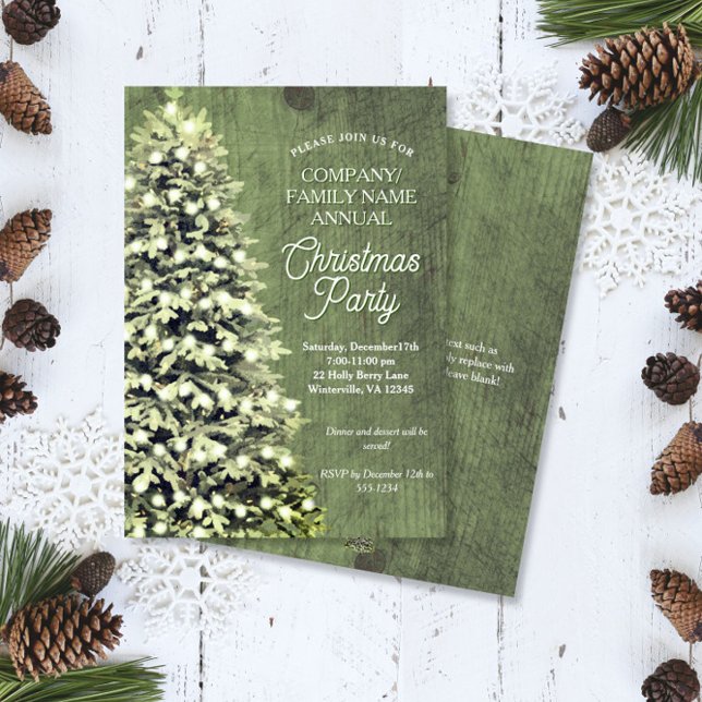 Invitation Fête de Noël Russe Tree Green Company (Créateur téléchargé)