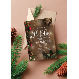 Invitation Fête de Noël rustique