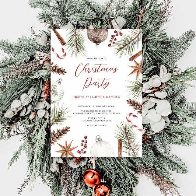 Invitation Fête de Noël rustique (Créateur téléchargé)