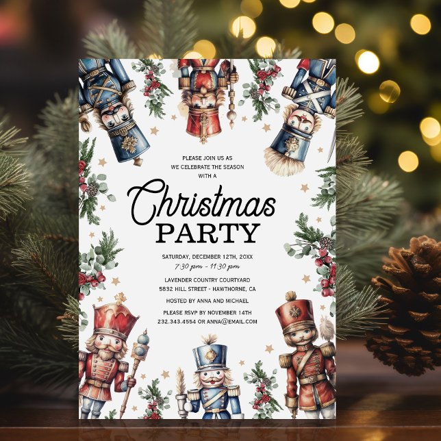 Invitation Fête de Noël Rustique avec Casse-Noisette (Créateur téléchargé)
