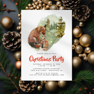 Invitation Fête de Noël rustique d'hiver