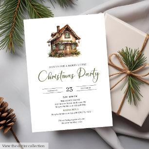 Invitation Fête de Noël Rustique Minimaliste Neutre et Chaleu