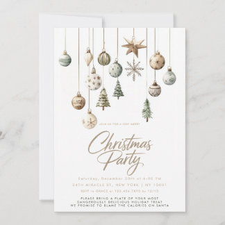 Invitation Fête de Noël rustique simple minimaliste dans la n